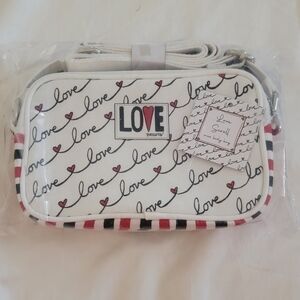 Brighton White and Black Crossbody Bag with Retro Charm
